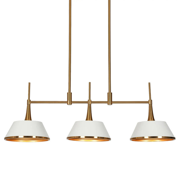 Idaikos 3-Light 34.5-in White&Gold Modern Linear Kitchen Island Light