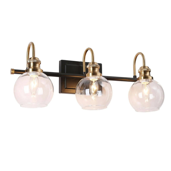 Boyce 3-Light Black and Brass Bathroom Vanity Lights