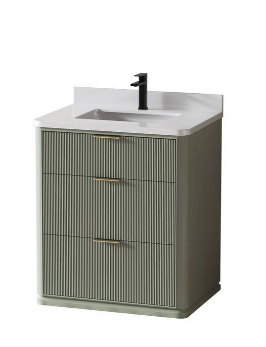 Aria 30" Single Bathroom Vanity With Engineered Stone Top
