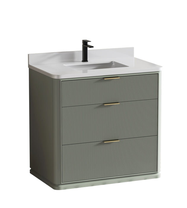Aria 36" Single Bathroom Vanity With Engineered Stone Top