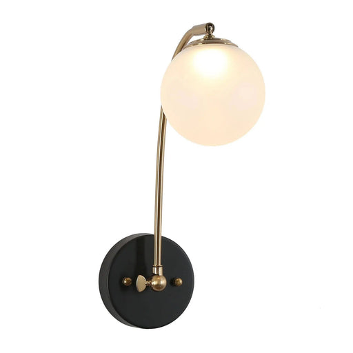 Betonicifolia 1-Light Black & Gold Globe Glass LED Wall Sconces