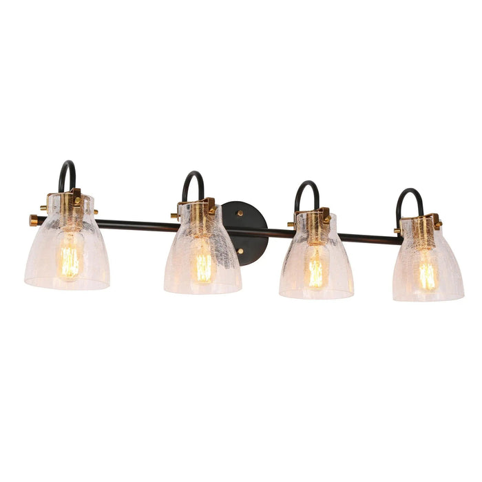 Aidtyrtm 4-Light Black and Brass Vanity Light