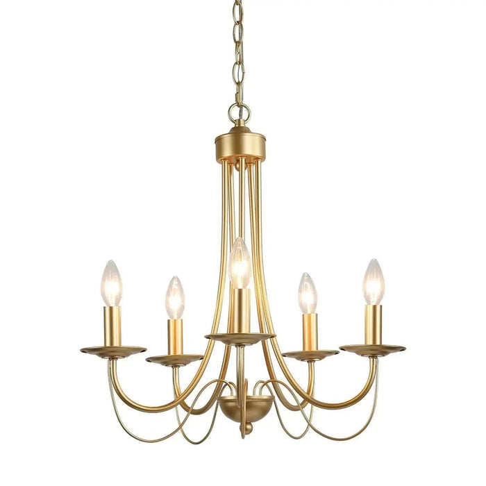 Emily Matte Gold Elegant French Country Chandelier