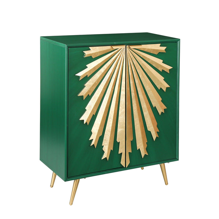 Modern Cabinet with Green and Gold Finish - Belles Lighting