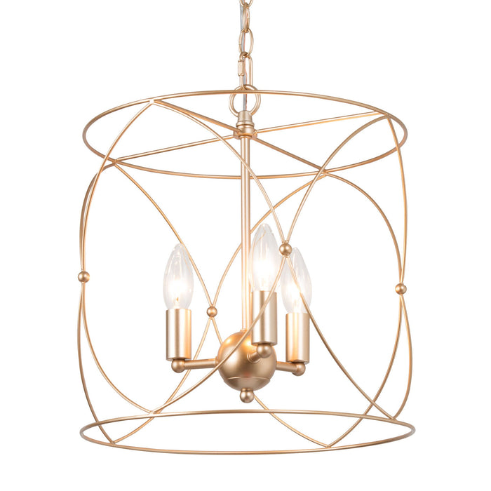 Haimeda 3-Light Gold Metal Chandelier
