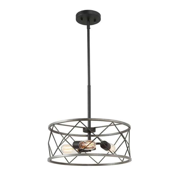 LNC Frame Drum Chandelier Light - 3 Lights-Clearance 139.99