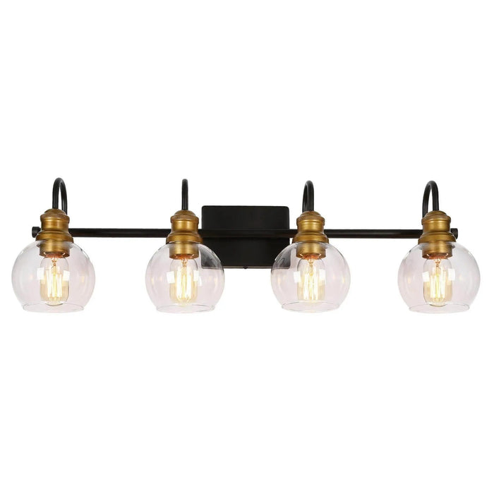 Xelrion 4-Light Gold Bathroom Vanity Lights