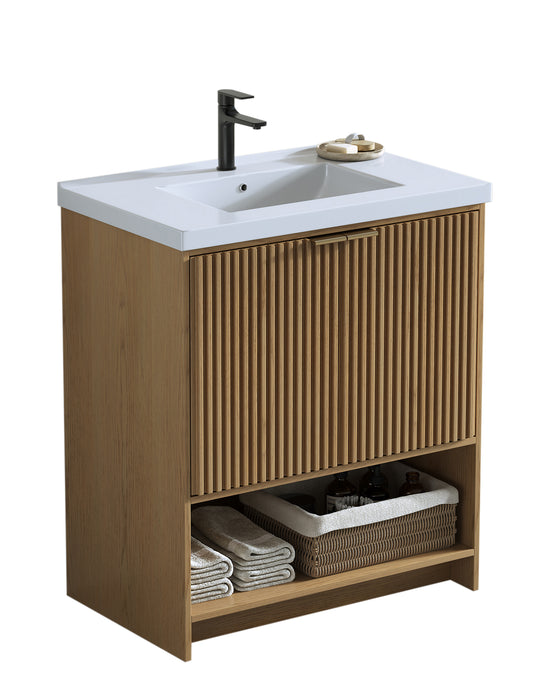 San Diego 30" Oak Gray Bathroom Vanity, Single Sink