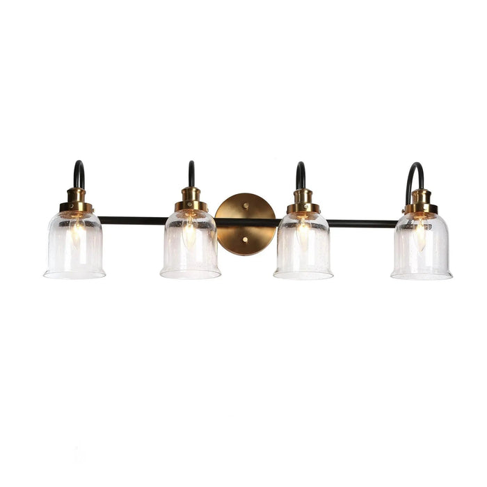 Thelio 4-Light Black and Brass Bathroom Vanity Lights