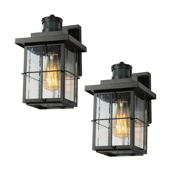 Biosera 1-Light Black Transitional Outdoor Wall Lights Set of 2
