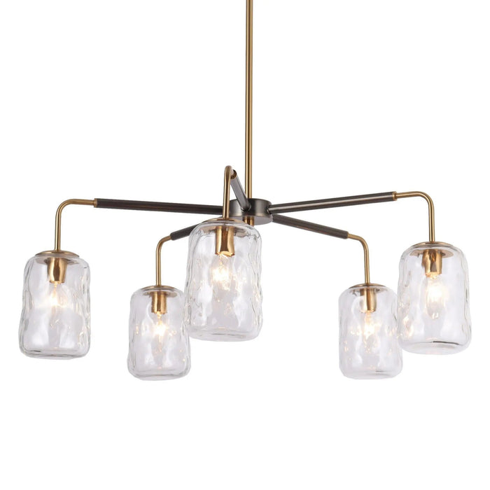 Erhart 5-Light Black and Brass Chandelier