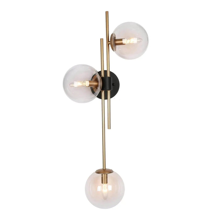Memmig 3-Light Black and Gold Wall Sconces