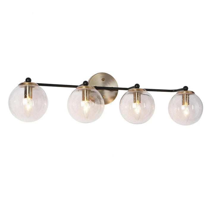 Vellic 4-Light Black and Brass Bathroom Vanity Light