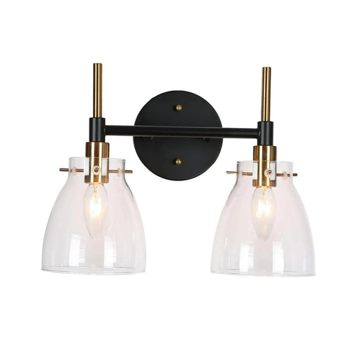 Aviannaiser 2-Light Black and Brass Vanity Light