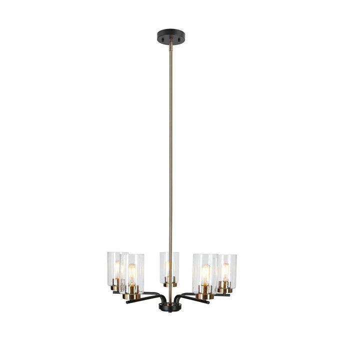Hormos 5-Light Black and Brass Chandelier