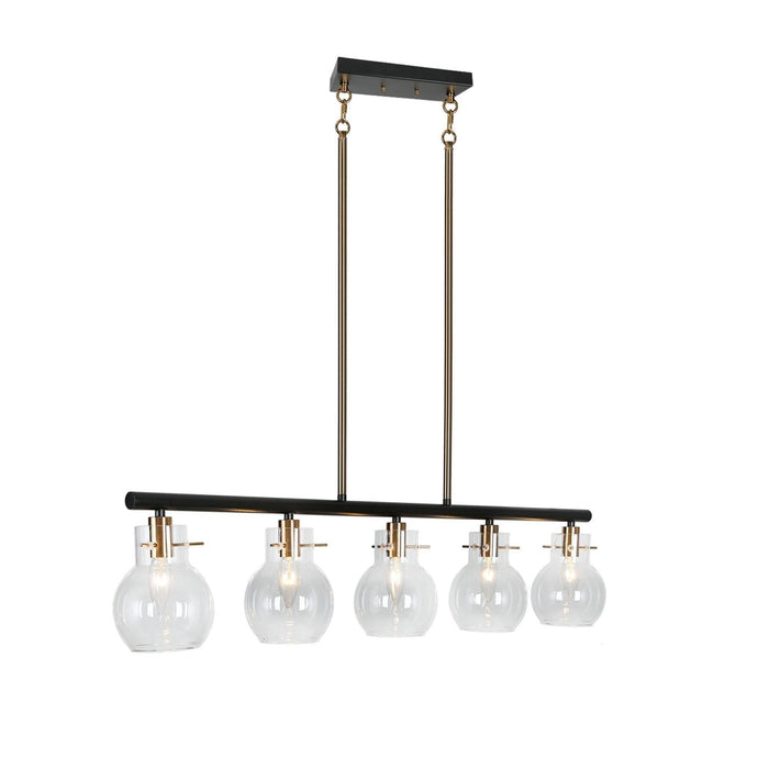 Augitis 5-Light Black and Brass Island Lights