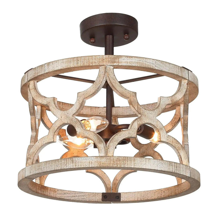 Zachary 3-Light Semi-Flush