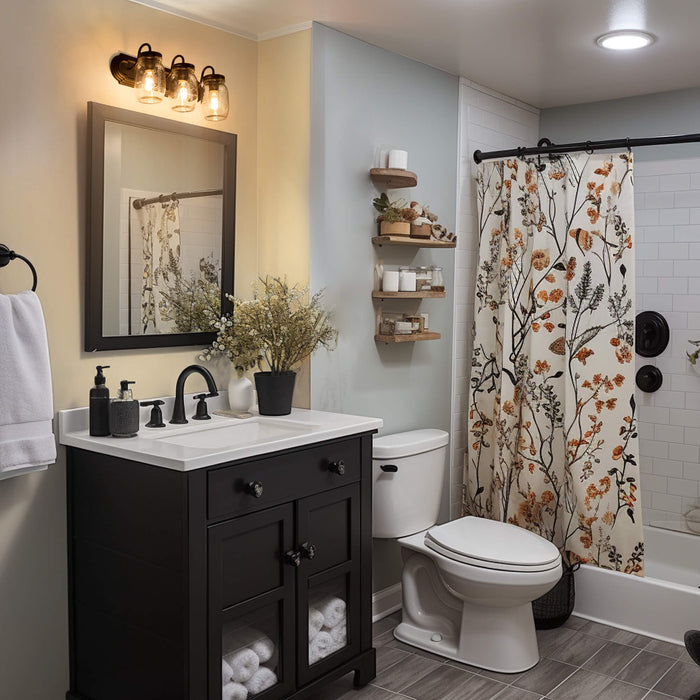 Magdiel 3-Light Black Bathroom Vanity Light