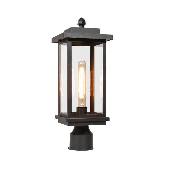 Melusio 1-Light Black Outdoor Post Light