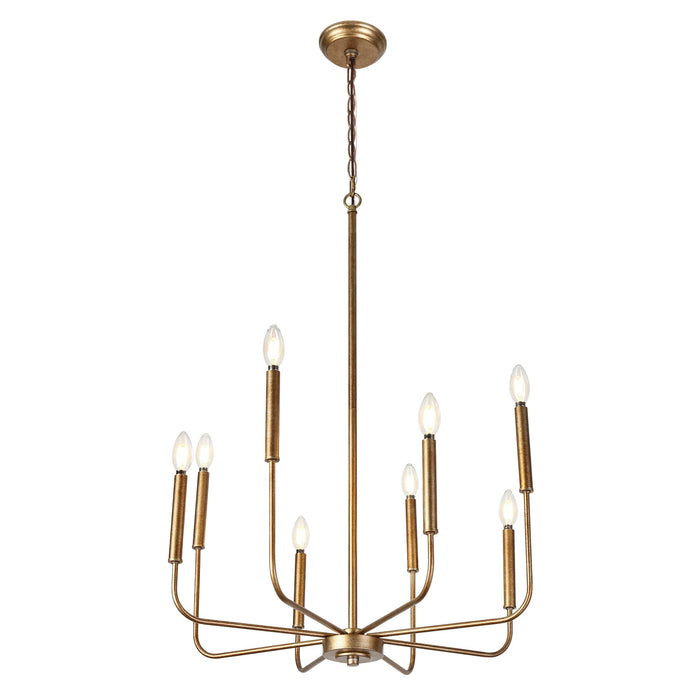Stinkia 8-Light Modern Gold Metal Candlestick Chandelier