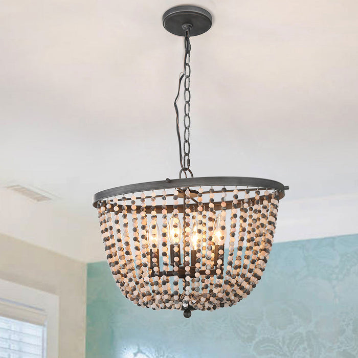 Lamtherm 4-Light Black Chandelier