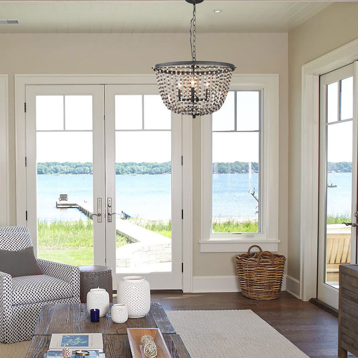 Lamtherm 4-Light Black Chandelier