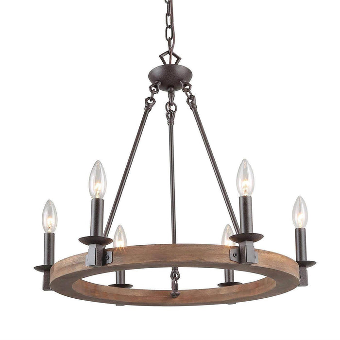 Nisouq 6-Light Wood Chandelier