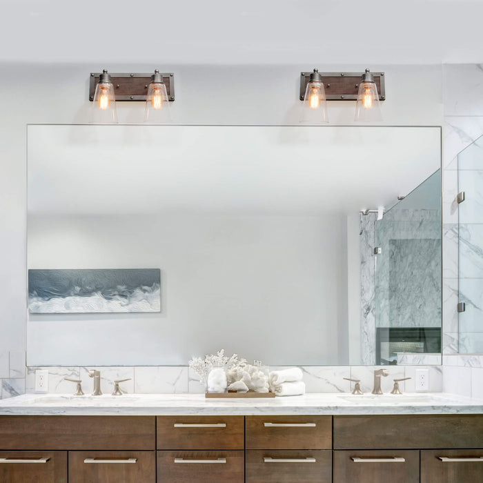Neleste 2-Light Wood Bathroom Vanity Light