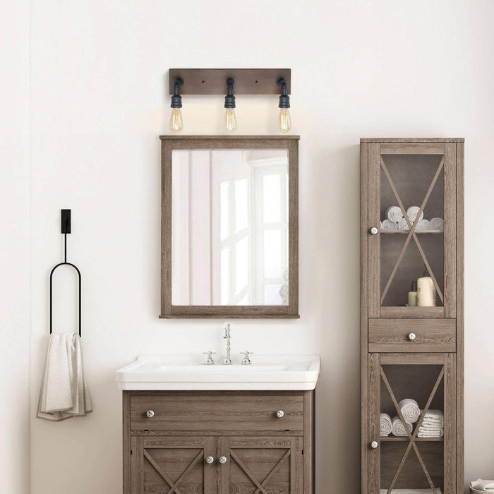 Santina 3-Light Wood Bathroom Vanity Light