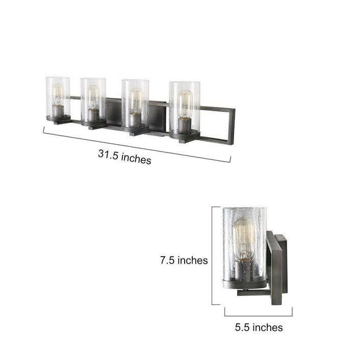 Anglour 4-Light Black Bathroom Vanity Light