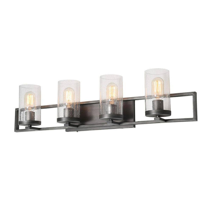 Anglour 4-Light Black Bathroom Vanity Light