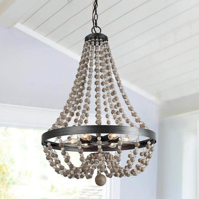 Kaffir 6-Light Wood Chandelier