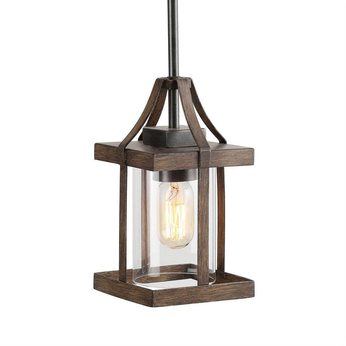 Storin 1-Light Wood and Glass Pendant Light