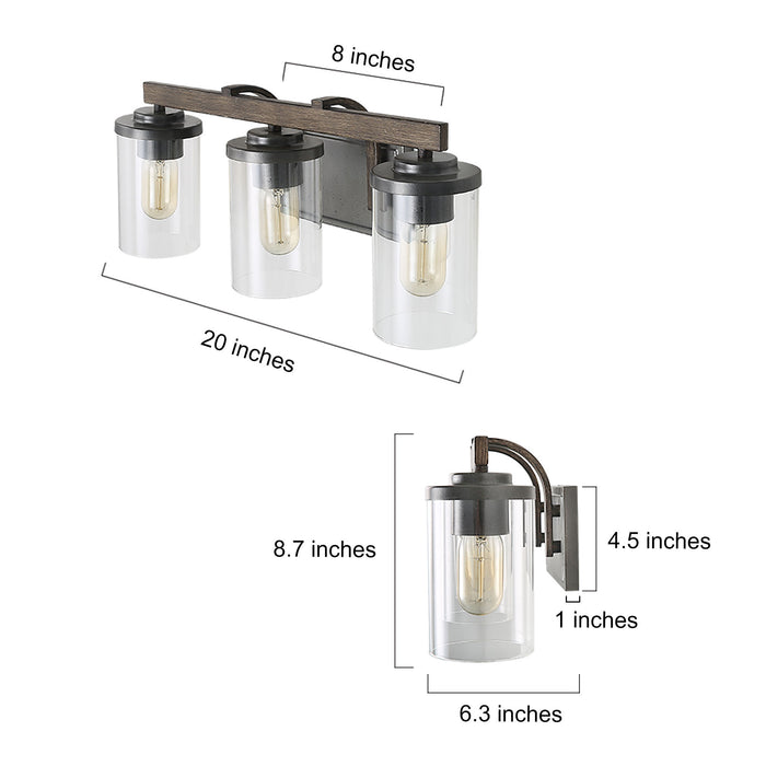 Storin 3-Light Wood Bathroom Vanity Light