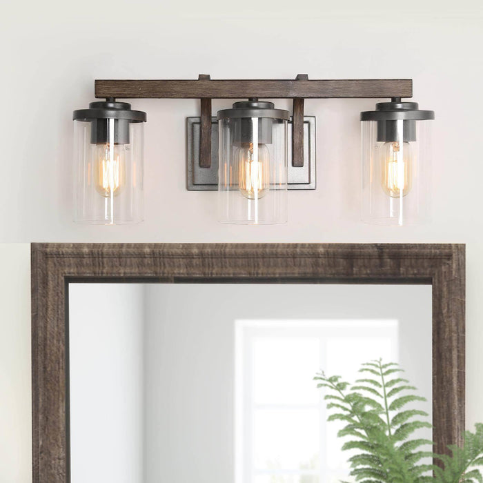 Storin 3-Light Wood Bathroom Vanity Light