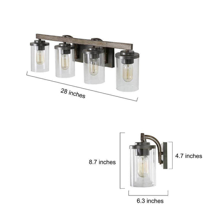 Storin 4-Light Wood Bathroom Vanity Light