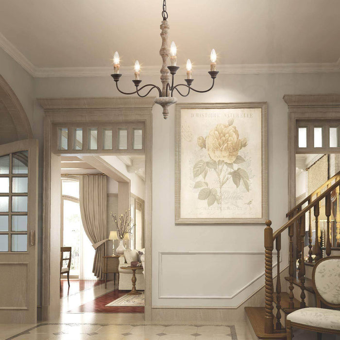Talirae 5-Light Wood Chandelier