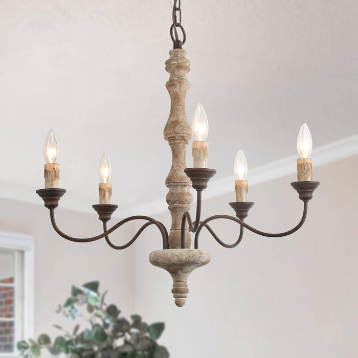 Talirae 5-Light Wood Chandelier