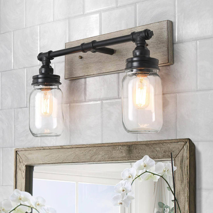 Nettles 2-Light Wood Bathroom Vanity Light