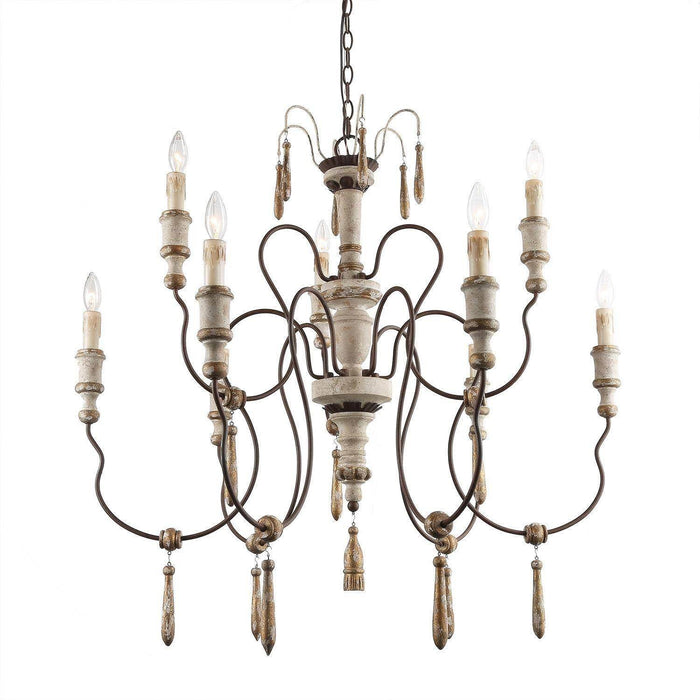 Elizab 9-Light Wood Chandelier