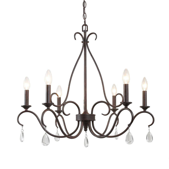 Volucer 6-Light Rust Chandelier