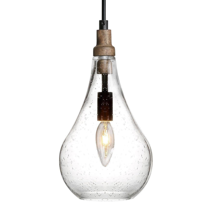 Tethyne 1-Light Wood Pendant Light