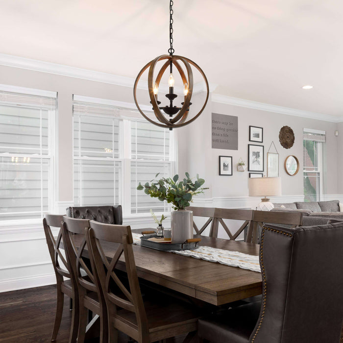 Sohaina 3-Light Wood Chandelier