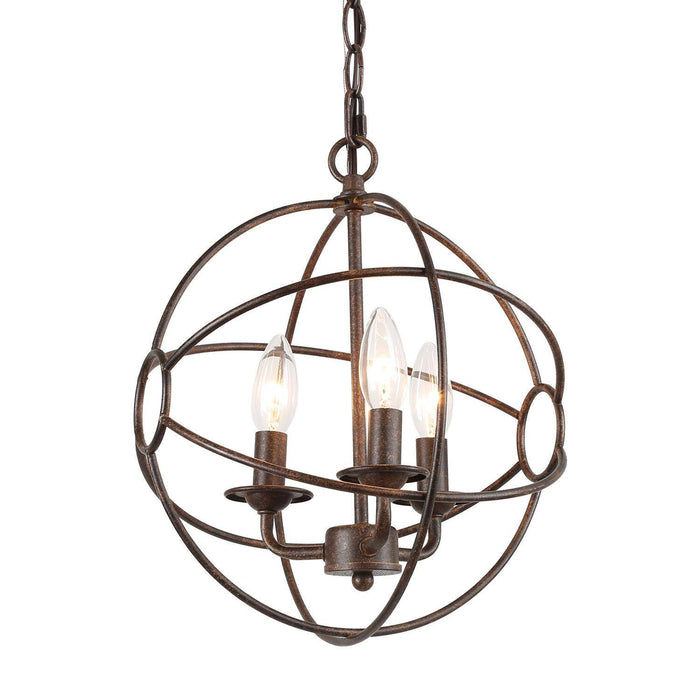 Pentity 3-Light Rust Chandelier