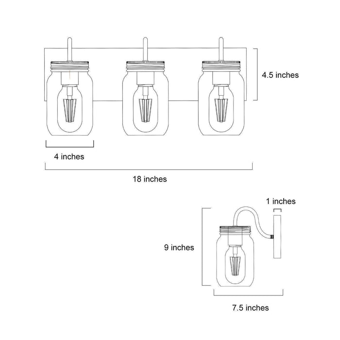 Tuilen 3-Light Wood Bathroom Vanity Light