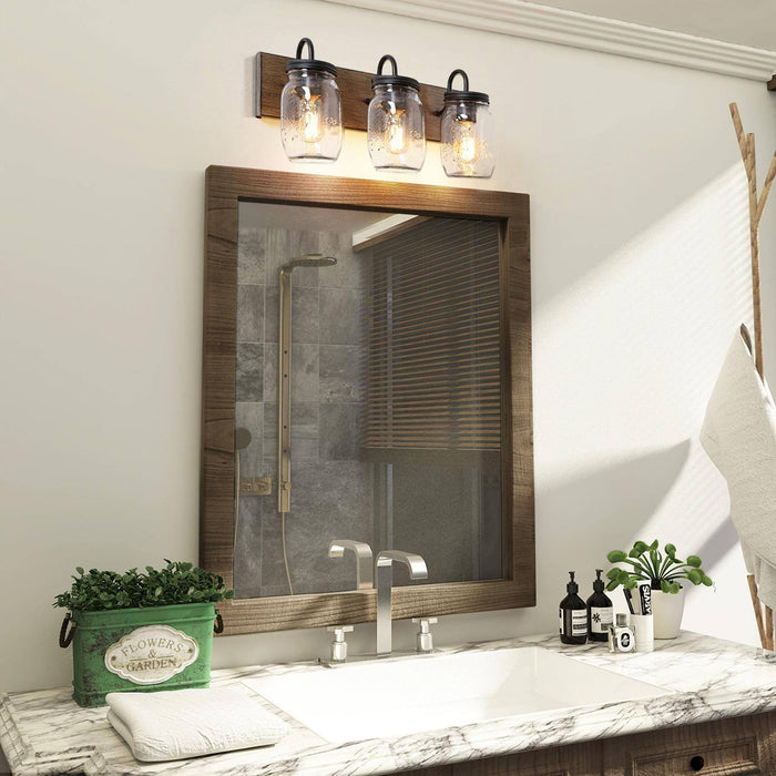 Tuilen 3-Light Wood Bathroom Vanity Light