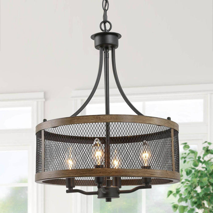 Tislen 4-Light Wood Chandelier