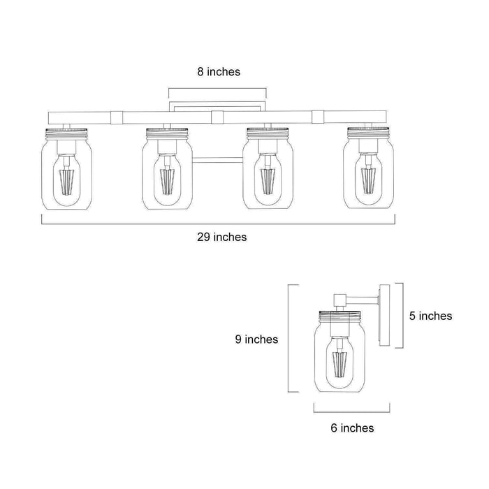 Gerenuk 4-Light Wood Bathroom Vanity Light