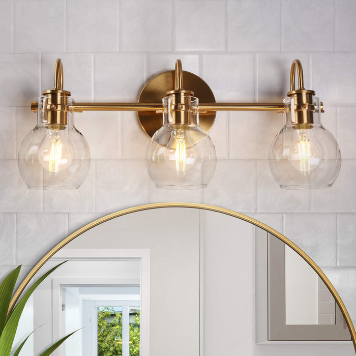 Pleiara 3-Light Brass Bathroom Vanity Light