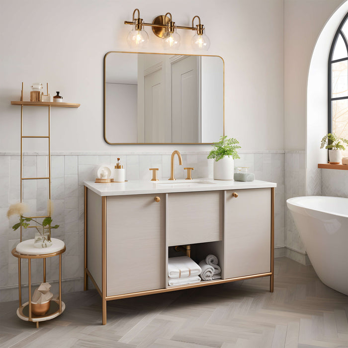 Pleiara 3-Light Brass Bathroom Vanity Light